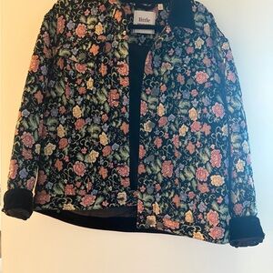 Little Moon by Aritzia Black Floral Jacquard Jacket